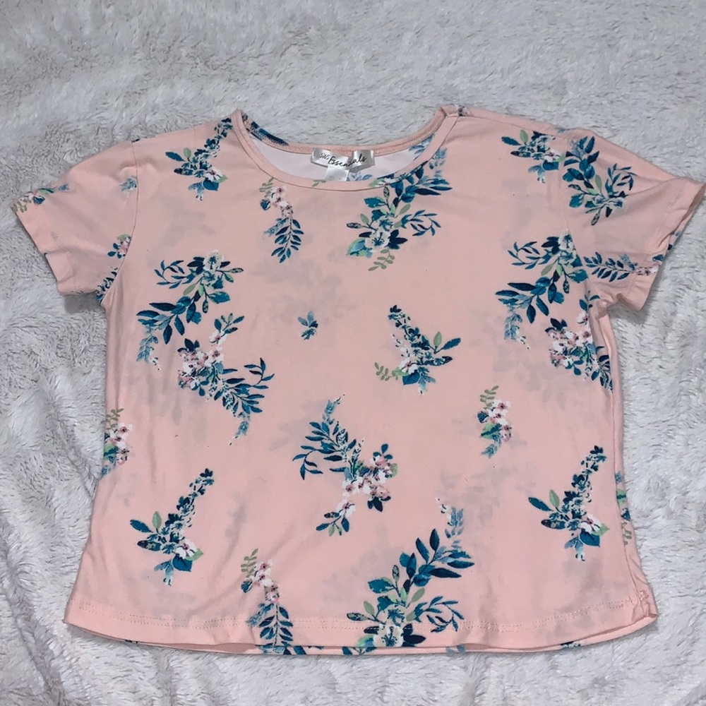 (3 for $10) floral pink tee